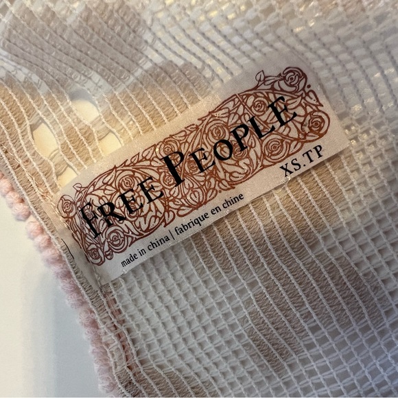 Free People Lace Zip Cream/Pink Coverup, Size XS - Picture 8 of 8